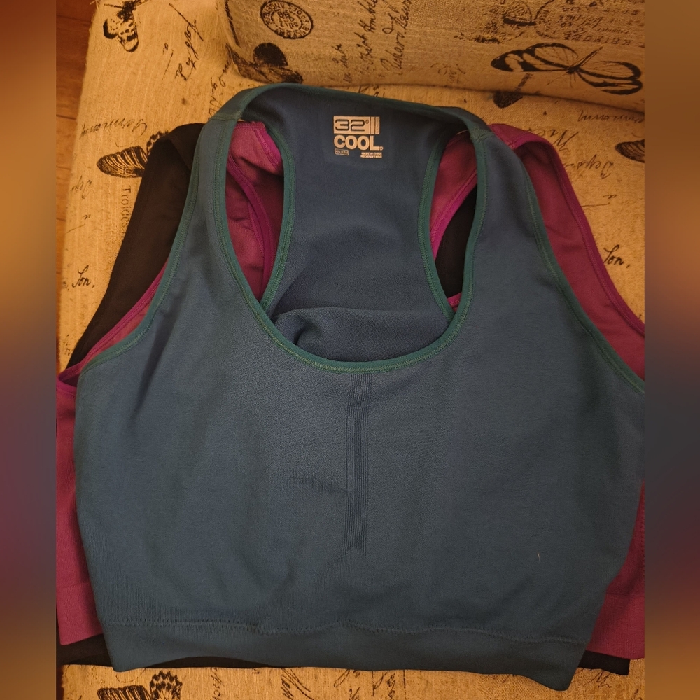 Set Of 3 32 Degrees Cool Sports Bras, XXL, NWOT